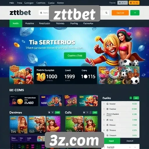 Facilidade de navegação e design do site zttbet